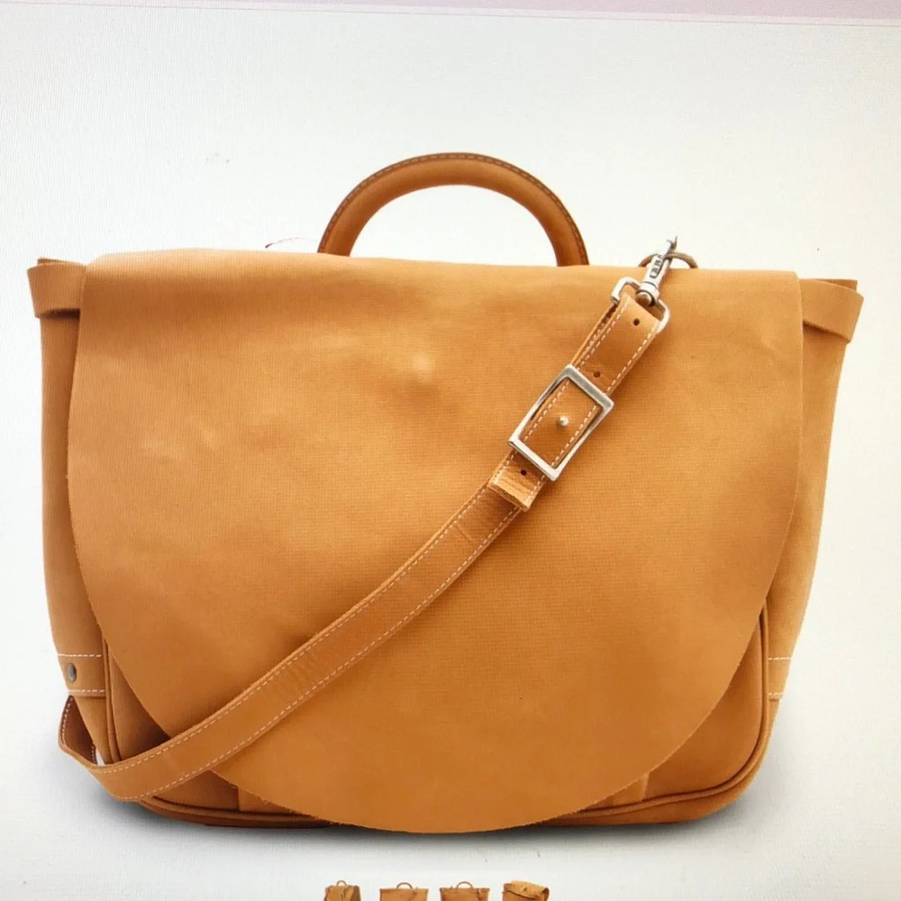The Counterfit Mailbag Leather Messenger Bag with Adjustable Strap - Picture 1 of 6